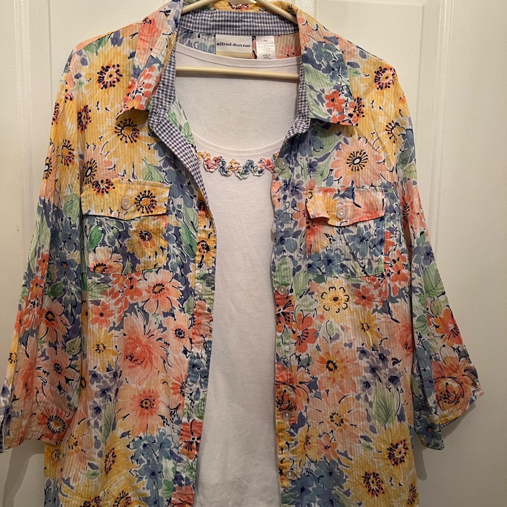 Alfred Dunner Floral Button-Up Shirt